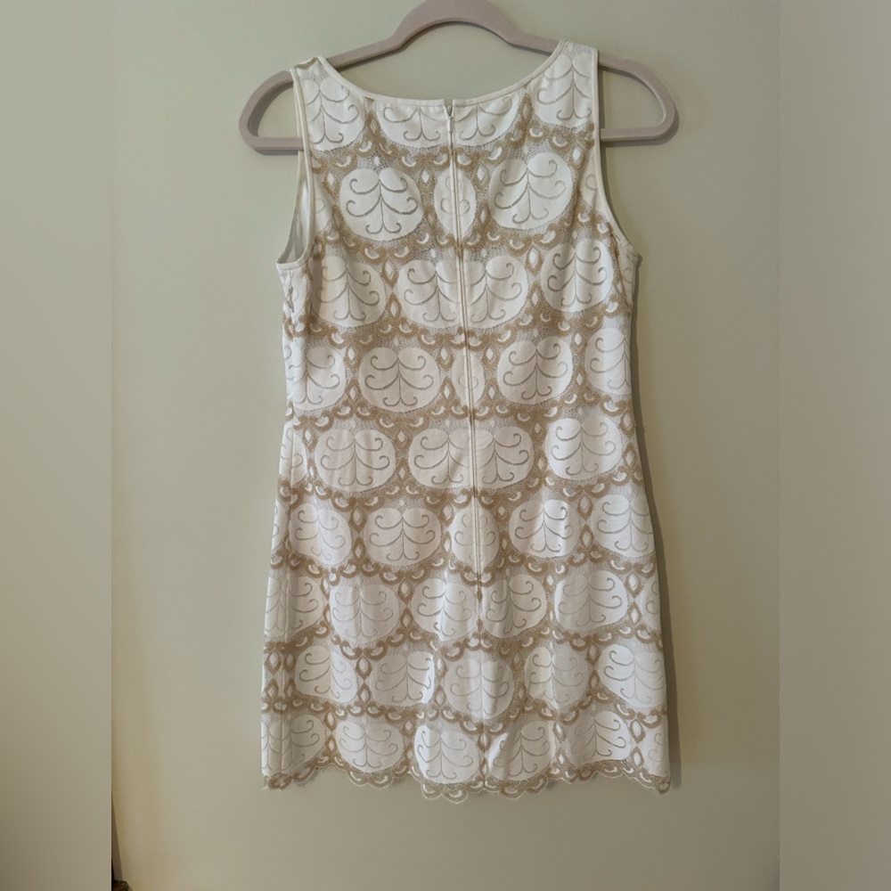 Lilly Pulitzer Nadine Resort White Lilly Pad Lace Lined Shift Dress - Picture 8 of 9